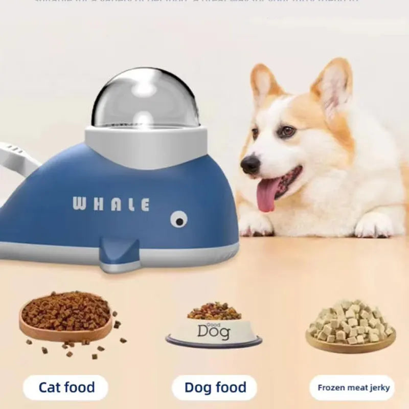 Interactive Toys Treat Dispenser for Dogs and Cats  2-in-1 Whale Slow Feeder Puzzle Toy Treat Dispenser Engaging Treat Launcher