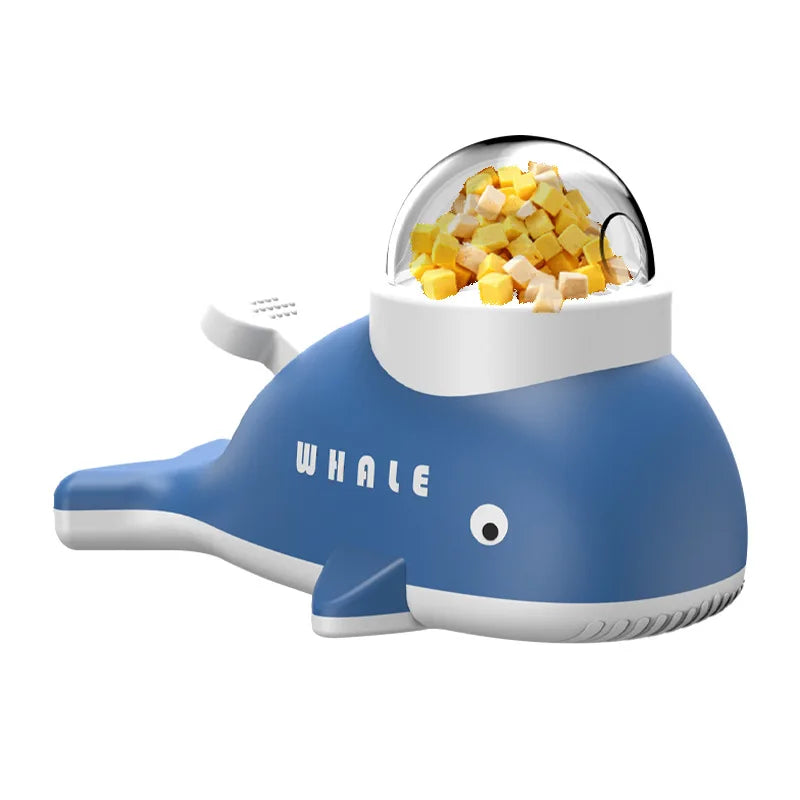 Interactive Toys Treat Dispenser for Dogs and Cats  2-in-1 Whale Slow Feeder Puzzle Toy Treat Dispenser Engaging Treat Launcher