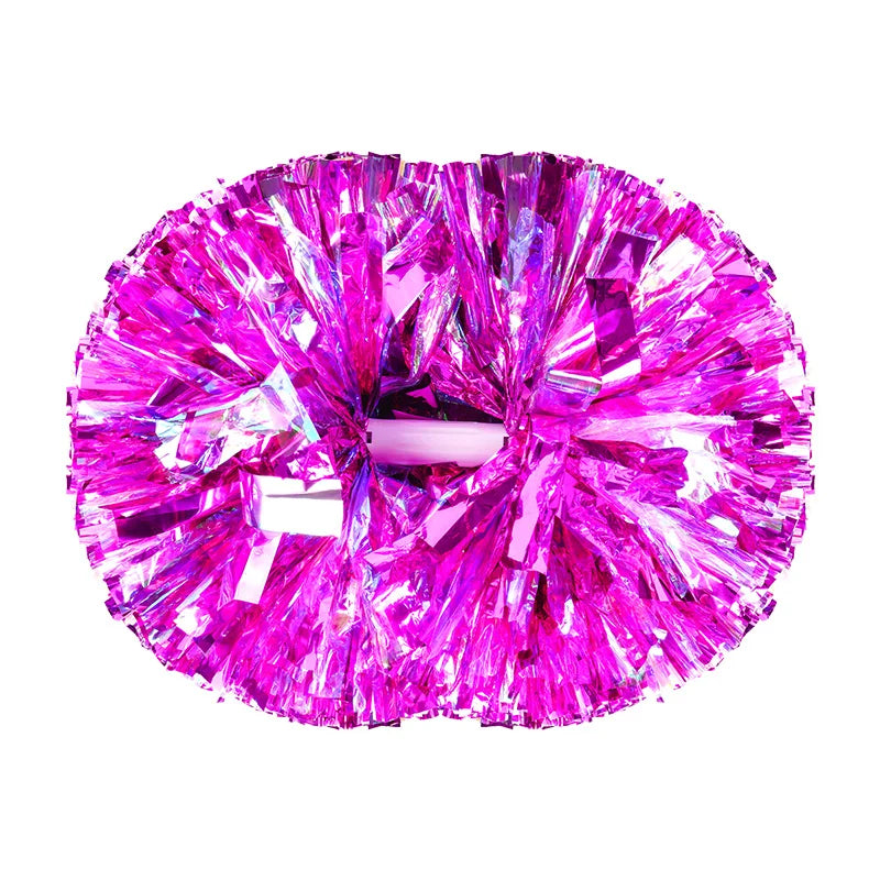 6 Inch PET Handle Cheerleading Pompoms Performance Competition Durable Handheld Flower Pom Poms