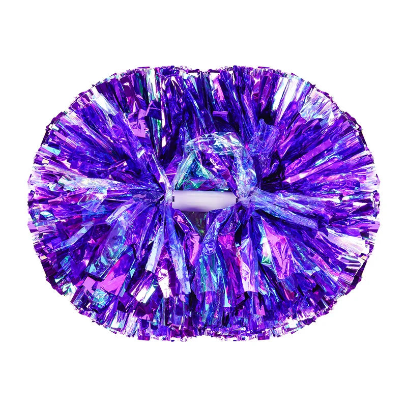 6 Inch PET Handle Cheerleading Pompoms Performance Competition Durable Handheld Flower Pom Poms