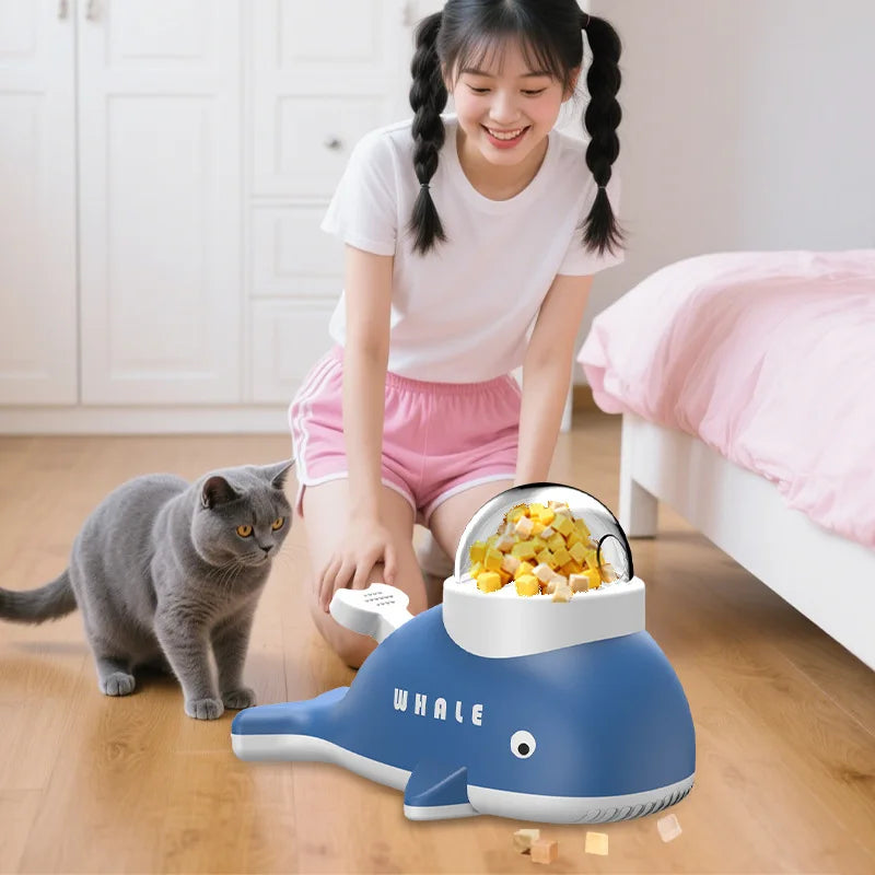 Interactive Toys Treat Dispenser for Dogs and Cats  2-in-1 Whale Slow Feeder Puzzle Toy Treat Dispenser Engaging Treat Launcher