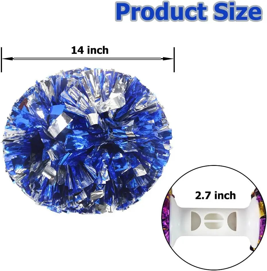 6 Inch PET Handle Cheerleading Pompoms Performance Competition Durable Handheld Flower Pom Poms